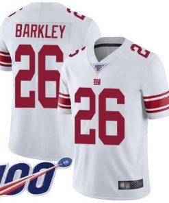 Nike Giants #26 Saquon Barkley White Men's Stitched NFL 100th Season Vapor Limited Jersey