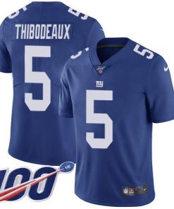 Nike Giants #5 Kayvon Thibodeaux Royal Blue Team Color Men's Stitched NFL 100th Season Vapor Untouchable Limited Jersey