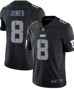 Nike Giants #8 Daniel Jones Black Men's Stitched NFL Limited Rush Impact Jersey