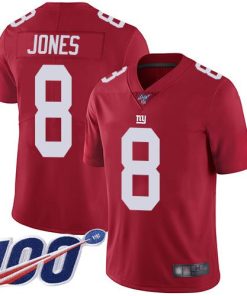 Nike Giants #8 Daniel Jones Red Alternate Men's Stitched NFL 100th Season Vapor Limited Jersey