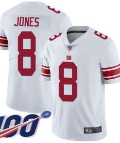 Nike Giants #8 Daniel Jones White Men's Stitched NFL 100th Season Vapor Limited Jersey