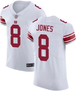 Nike Giants #8 Daniel Jones White Men's Stitched NFL Vapor Untouchable Elite Jersey