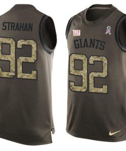 Nike Giants #92 Michael Strahan Green Men's Stitched NFL Limited Salute To Service Tank Top Jersey