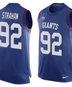 Nike Giants #92 Michael Strahan Royal Blue Team Color Men's Stitched NFL Limited Tank Top Jersey