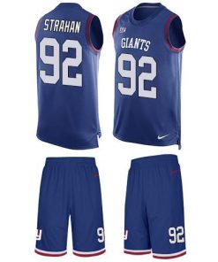 Nike Giants #92 Michael Strahan Royal Blue Team Color Men's Stitched NFL Limited Tank Top Suit Jersey