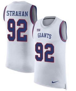 Nike Giants #92 Michael Strahan White Men's Stitched NFL Limited Rush Tank Top Jersey