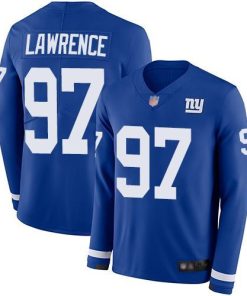 Nike Giants #97 Dexter Lawrence Royal Blue Team Color Men's Stitched NFL Limited Therma Long Sleeve Jersey