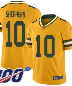Nike Green Bay Packers #10 Darrius Shepherd Gold Men's Stitched NFL Limited Inverted Legend 100th Season Jersey Men's
