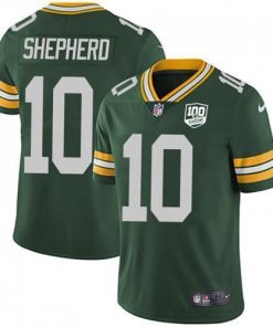 Nike Green Bay Packers #10 Darrius Shepherd Green Team Color Men's 100th Season Stitched NFL Vapor Untouchable Limited Jersey Men's