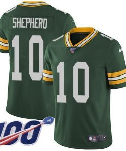 Nike Green Bay Packers #10 Darrius Shepherd Green Team Color Men's Stitched NFL 100th Season Vapor Untouchable Limited Jersey Men's