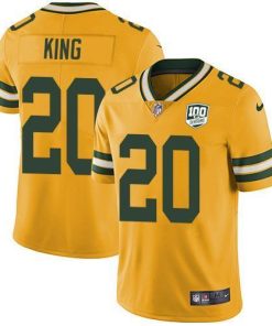 Nike Green Bay Packers #20 Kevin King Yellow Men's 100th Season Stitched NFL Limited Rush Jersey Men's