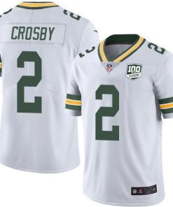 Nike Green Bay Packers #2 Mason Crosby White Men's 100th Season Stitched NFL Vapor Untouchable Limited Jersey Men's