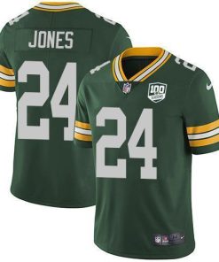 Nike Green Bay Packers #24 Josh Jones Green Team Color Men's 100th Season Stitched NFL Vapor Untouchable Limited Jersey Men's