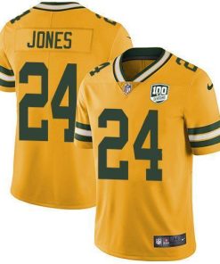 Nike Green Bay Packers #24 Josh Jones Yellow Men's 100th Season Stitched NFL Limited Rush Jersey Men's