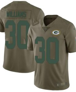 Nike Green Bay Packers #30 Jamaal Williams Olive Men's Stitched NFL Limited 2017 Salute To Service Jersey Men's