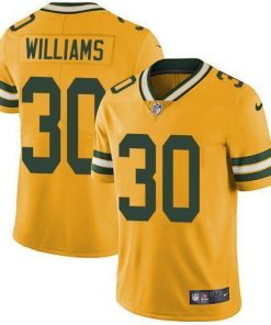 Nike Green Bay Packers #30 Jamaal Williams Yellow Men's Stitched NFL Limited Rush Jersey Men's