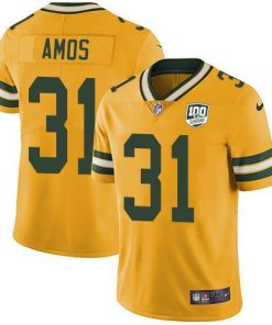 Nike Green Bay Packers #31 Adrian Amos Yellow Men's 100th Season Stitched NFL Limited Rush Jersey Men's