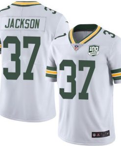 Nike Green Bay Packers #37 Josh Jackson White Men's 100th Season Stitched NFL Vapor Untouchable Limited Jersey Men's