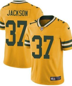 Nike Green Bay Packers #37 Josh Jackson Yellow Men's Stitched NFL Limited Rush Jersey Men's