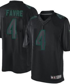 Nike Green Bay Packers #4 Brett Favre Black Men's Stitched NFL Impact Limited Jersey Men's