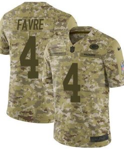 Nike Green Bay Packers #4 Brett Favre Camo Men's Stitched NFL Limited 2018 Salute To Service Jersey Men's