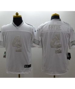 Nike Green Bay Packers #4 Brett Favre White Men's Stitched NFL Limited Platinum Jersey Men's