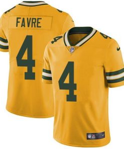 Nike Green Bay Packers #4 Brett Favre Yellow Men's Stitched NFL Limited Rush Jersey Men's