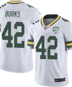 Nike Green Bay Packers #42 Oren Burks White Men's 100th Season Stitched NFL Vapor Untouchable Limited Jersey Men's
