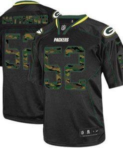 Nike Green Bay Packers #52 Clay Matthews Black Men's Stitched NFL Elite Camo Fashion Jersey Men's