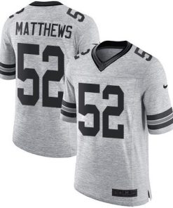 Nike Green Bay Packers #52 Clay Matthews Gray Men's Stitched NFL Limited Gridiron Gray II Jersey Men's