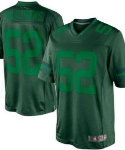 Nike Green Bay Packers #52 Clay Matthews Green Men's Stitched NFL Drenched Limited Jersey Men's