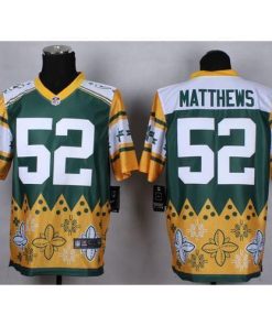 Nike Green Bay Packers #52 Clay Matthews Green Men's Stitched NFL Elite Noble Fashion Jersey Men's
