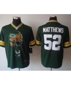 Nike Green Bay Packers #52 Clay Matthews Green Team Color Men's Stitched NFL Helmet Tri-Blend Limited Jersey Men's