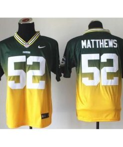 Nike Green Bay Packers #52 Clay Matthews Green/Gold Men's Stitched NFL Elite Fadeaway Fashion Jersey Men's