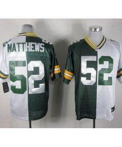 Nike Green Bay Packers #52 Clay Matthews Green/White Men's Stitched NFL Elite Split Jersey Men's