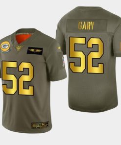 Nike Green Bay Packers #52 Rashan Gary Men's Olive Gold 2019 Salute to Service NFL 100 Limited Jersey Men's