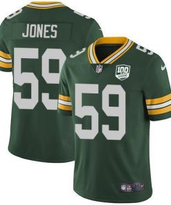 Nike Green Bay Packers #59 Markus Jones Green Team Color Men's 100th Season Stitched NFL Vapor Untouchable Limited Jersey Men's