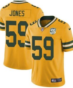 Nike Green Bay Packers #59 Markus Jones Yellow Men's 100th Season Stitched NFL Limited Rush Jersey Men's