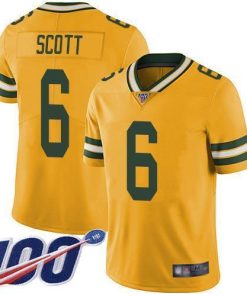 Nike Green Bay Packers #6 JK Scott Yellow Men's Stitched NFL Limited Rush 100th Season Jersey Men's