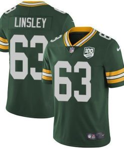 Nike Green Bay Packers #63 Corey Linsley Green Team Color Men's 100th Season Stitched NFL Vapor Untouchable Limited Jersey Men's