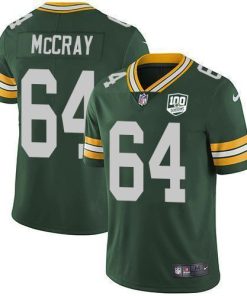 Nike Green Bay Packers #64 Justin McCray Green Team Color Men's 100th Season Stitched NFL Vapor Untouchable Limited Jersey Men's