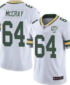 Nike Green Bay Packers #64 Justin McCray White Men's 100th Season Stitched NFL Vapor Untouchable Limited Jersey Men's