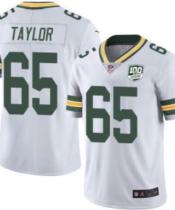 Nike Green Bay Packers #65 Lane Taylor White Men's 100th Season Stitched NFL Vapor Untouchable Limited Jersey Men's