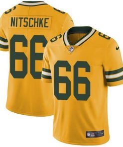 Nike Green Bay Packers #66 Ray Nitschke Yellow Men's Stitched NFL Limited Rush Jersey Men's