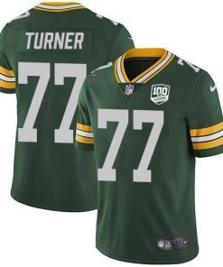 Nike Green Bay Packers #77 Billy Turner Green Team Color Men's 100th Season Stitched NFL Vapor Untouchable Limited Jersey Men's