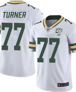 Nike Green Bay Packers #77 Billy Turner White Men's 100th Season Stitched NFL Vapor Untouchable Limited Jersey Men's