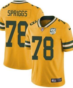 Nike Green Bay Packers #78 Jason Spriggs Yellow Men's 100th Season Stitched NFL Limited Rush Jersey Men's