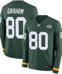 Nike Green Bay Packers #80 Jimmy Graham Green Team Color Men's Stitched NFL Limited Therma Long Sleeve Jersey Men's