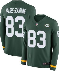 Nike Green Bay Packers #83 Marquez Valdes-Scantling Green Team Color Men's Stitched NFL Limited Therma Long Sleeve Jersey Men's