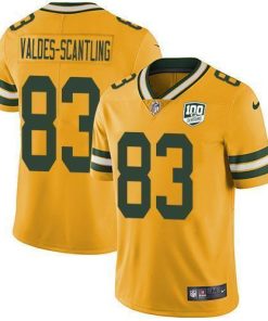 Nike Green Bay Packers #83 Marquez Valdes-Scantling Yellow Men's 100th Season Stitched NFL Limited Rush Jersey Men's